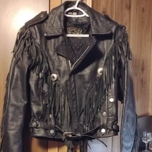 BlackVintage Open Road Fringe Leather Jacket